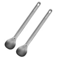 thumbnail image 1 of HWZBBEN 2-Piece Matte Titanium Long-Handled Spoons, Lightweight 19g, 21.8cm Total Length, Durable Ti Material, Perfect for Outdoor Dining, 1 of 5