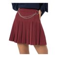 thumbnail image 1 of Qiylii Women's Mini Pleated Skirt, High Waist Solid Color  Skirt with Chain, 1 of 5