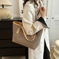 thumbnail image 3 of Checkered Tote Bag for Women Large Plaid Top Handle Weekender Shopping Travel Handbags Shoulder Purse, 3 of 7