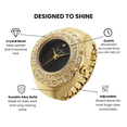 thumbnail image 6 of Jessica Simpson Women's Gold Adjustable Ring Watch – Crystal Bezel, Quartz Analog Mini Dial, Stretch Band Fashion Jewelry Accessory, 6 of 8