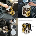 thumbnail image 7 of Yuyamidu Sunflower Car Seat Covers Brown Cow Print Steering Wheel Cover Seat Belt Strap Pad Handbrake Cover Gear Shift Knob Cover Rubbish Bin Armrest Pad Rearview Mirror Cover Coasters, Set of 14, 7 of 7