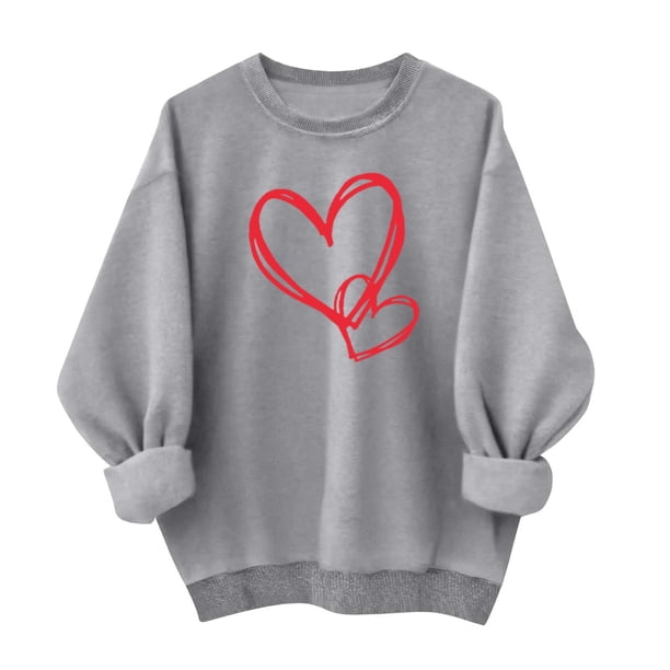 Camiseta de Moda de Cuello Redondo Casual de Manga Larga de las Mujeres para el Uso Diario, Suéter de Poliéster Suave, Blusa de Primavera de Invierno