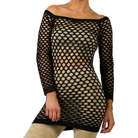 Sexy Long Sleeve Fishnet - Summer Fishnet Long Sleeve Shirt Dancing Blouse Top Beach Bathing Suit