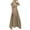 Khaki, variant on Business Casual Dress for Women Summer Fashion Round Neck Short Sleeve Solid Color Swing Belt Plus Size Dress Female Midi Dresses Women Fit & Flare Dresses, Style 4737, Khaki S