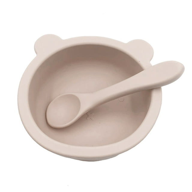 Cuenco de succión Cuenco con ventosa de silicona para bebés, niños pequeños, cuenco para bebés con cuchara, libre de BPA, apto para lavavajillas y microondas Abody Cuenco de succión