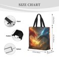 thumbnail image 3 of Wukai Sac d'Épicerie Réutilisable Imprimé Dragon de Feu Rouge et Bleu avec Fermeture Éclair Poignée de Courses Adapté pour Sac Quotidien Extérieur, 3 of 7