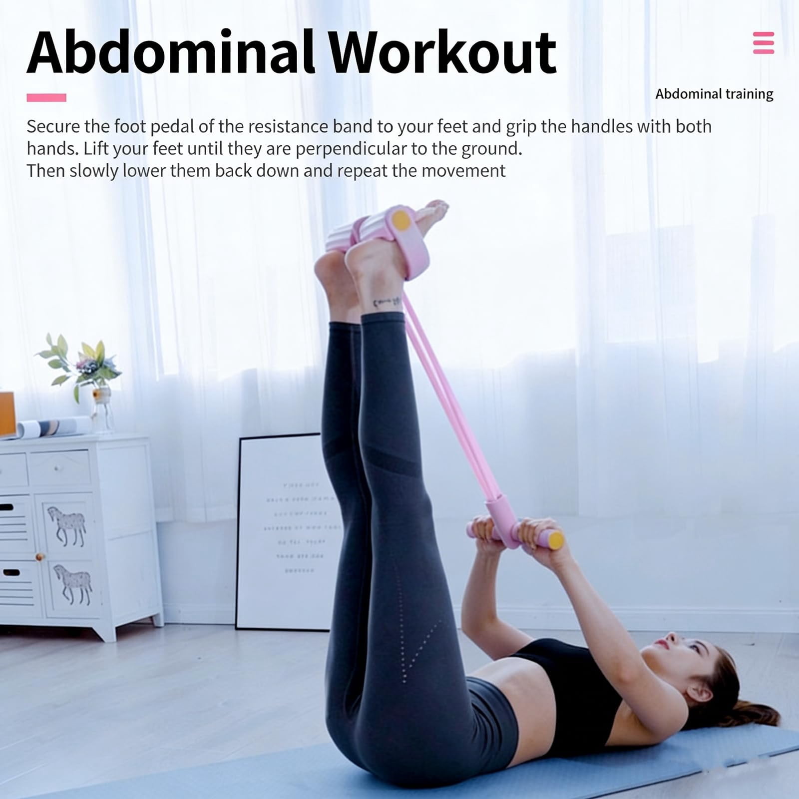 Fitness Resistance Bands with Foot Pedals, 8 Tube Pedal Resistance Device, Fashion Puller Exercise Equipment, Pedal Resistance Band with Handle