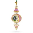 thumbnail image 3 of Pink Embossed  Blossom Double-Ended Finial Drop Glass Christmas Ornament, 3 of 4