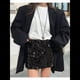 thumbnail image 4 of Minifalda de Lentejuelas para Mujer, Elástica, Ajustada, para Salir de Noche, Fiestas y Clubes, con Brillo Negro M, 4 of 10