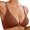 Gold, variant on Front Closure Bras for Women No Underwire Low Cut V Padded Bralette Seamless Comfy Bras with Support