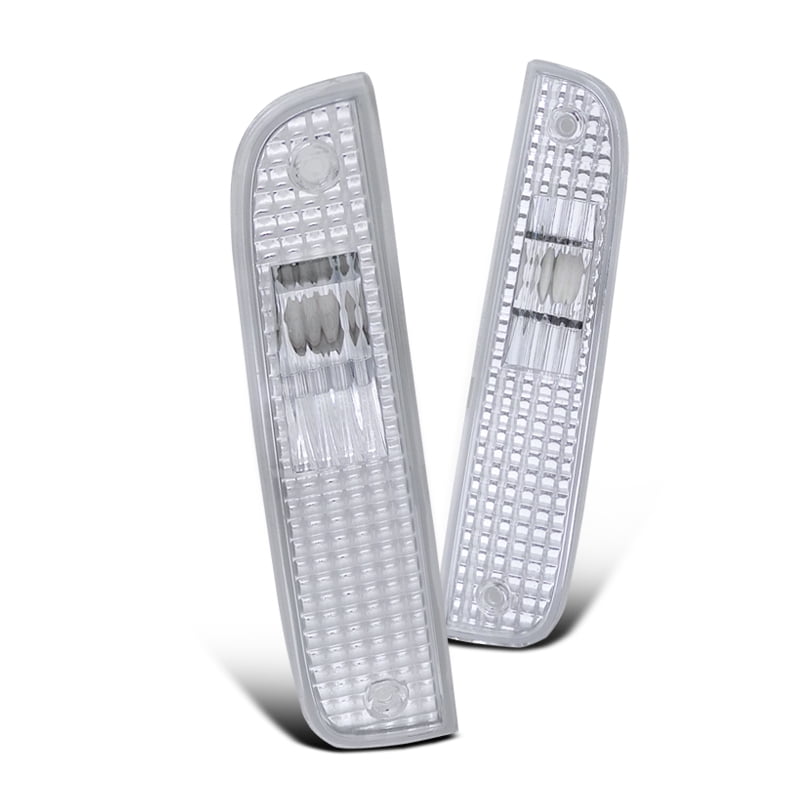 Spec-D Tuning TLS-WRG07BK-JK Jeep Wrangler JK Bumper Corner Signal Lights Protect Guard Cover Trim Pair