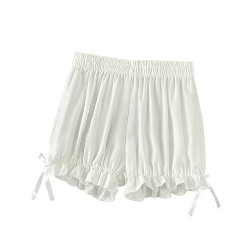 YM YOUMU Women 2pcs Safety Shorts Ruffle Bloomers Pumpkin Shorts Loose Stretchable Lolita