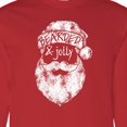 thumbnail image 4 of Inktastic Bearded and Jolly Santa Claus Distressed Long Sleeve T-Shirt, 4 of 5