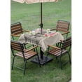 thumbnail image 4 of Outdoor Tablecloths with Umbrella Hole & Zipper, Pink Flowers Yak 54x54 Inch Square Tablecloths, Vintage Spring Floral Bathtub Retro Art Rustic Waterproof Table Cloth, Patio/Pool/Picnic Table Covers, 4 of 8
