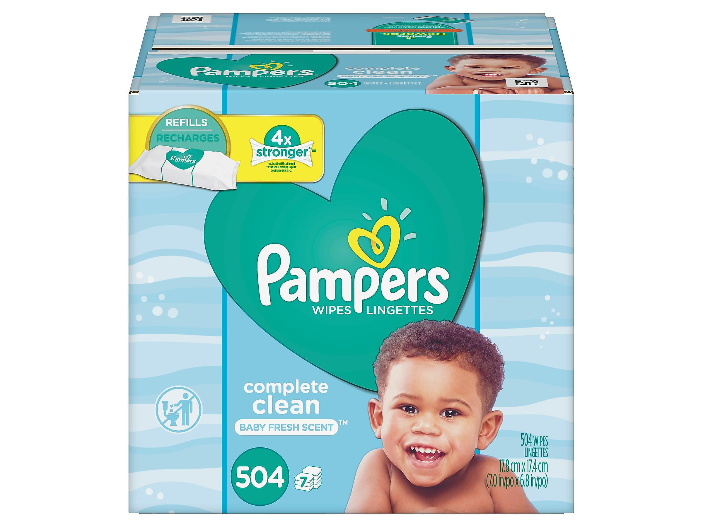 Pampers Complete Clean Fresh Baby Wipe Refills 72 Wipes/Pack 7 Packs/Carton 1124058