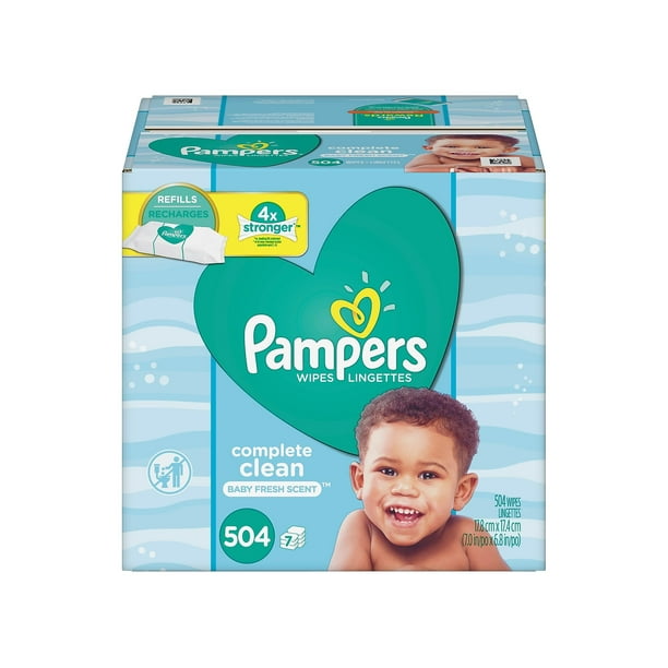 Pampers Complete Clean Fresh Baby Wipe Refills 72 Wipes/Pack 7 Packs