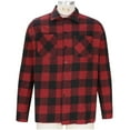 thumbnail image 3 of RYRJJ Mens Flannel Shirts Jackets Casual Shackets Button Down Long Sleeve Plaid Shirt Lightweight Jacket Outwear with Pockets(Red,XXL), 3 of 6