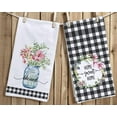 thumbnail image 4 of Buffalo Plaid Flowers Kitchen Dish Towels, 18 x 26 Inch Blessed Sweet Home Spring Summer Floral Tea Towels Dish Cloth for Cooking Baking Set of 2, 4 of 6