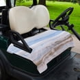 thumbnail image 2 of Golf Cart Seat Covers for 2 Seater,Blue Brown Ombre Microfiber Cart Seat Towel Blanket,Abstract Modern Art Fluid Striped Absorbent Breathable Non Slip Bench Seats Protector for Golf Course 51"x31", 2 of 9