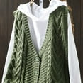 thumbnail image 4 of Hxshgdsn V Neck Knit Vest Sweaters For Women Button Up Sleeveless Pocket Winter Pullover Jumpers Jacket Fall Green 2 Free Size, 4 of 5