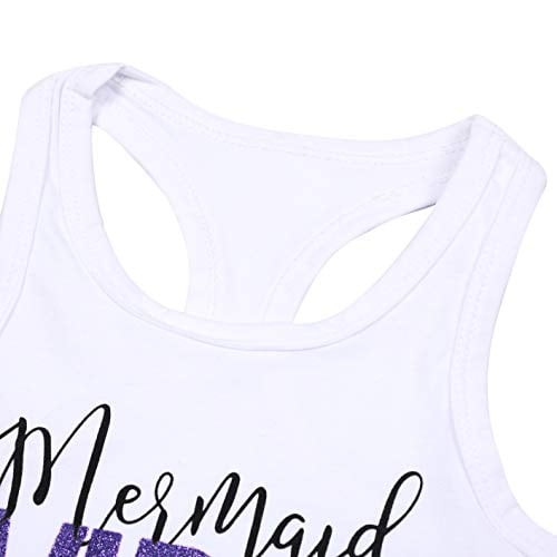 EGELEXY Summer Baby Girls Mermaid Vibes Print Vest Tops Fish Scale Short Pants Sets