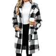 thumbnail image 3 of Dnhxils Jackets for Womens Fashion Hooded Plaid Jacket with Pockets Zip Up Long Sleeve Coat for Womens Winter Warm Clothes Black XL, 3 of 6