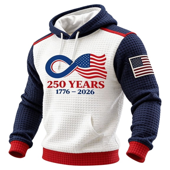 USA Sweatshirt for Women and Men - 250th Anniversary American Flag Hoodie, Patriotic Independent Style Long Sleeve Pullover