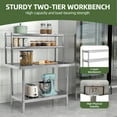 thumbnail image 5 of Uforic Stainless Steel Table with Overshelves, 30" X 24" Work Table with 30" X 12" Shelf, Metal Table Prep Table for Home Kitchen Restaurant Garage Warehouse, 5 of 9