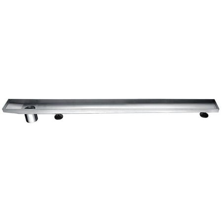 

Stainless Steel Shower Drain Channel Side Outlet with Adjustable Feet - 32 in.