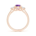 thumbnail image 2 of ANGARA Natural 0.8 Ct. Amethyst with Diamond Classic Ring in 14K Rose Gold for Women (Ring Size: 7), 2 of 8