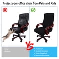 thumbnail image 5 of PiccoCasa Stretch Office Chair Cover Jacquard Stripe Computer Chair Protector, Large, Black, 5 of 6