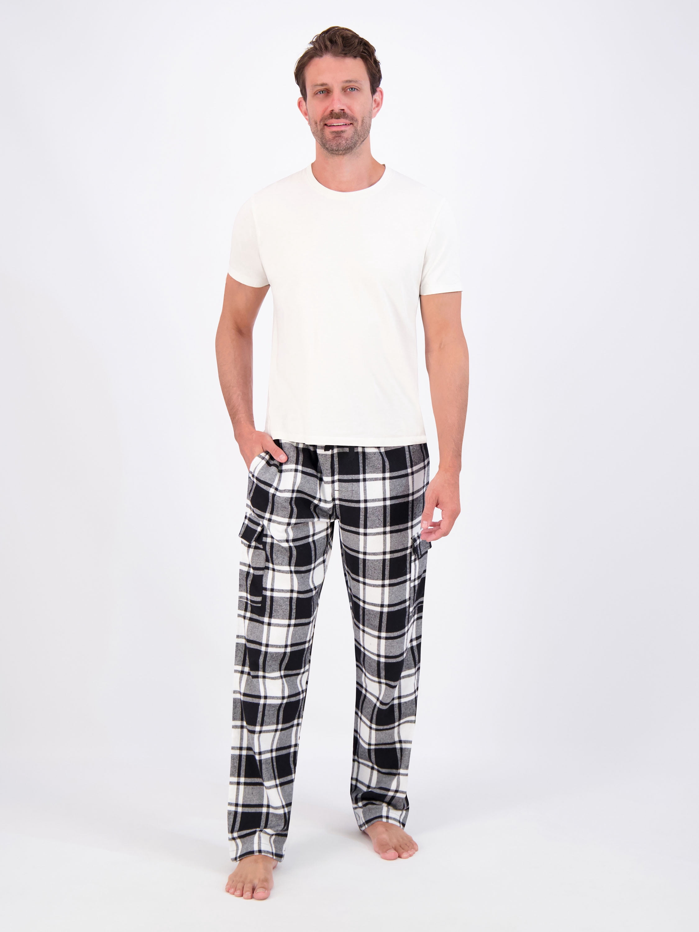 Hanes Men's Flannel Lounge Pajama Pants with Cargo Pockets, Sizes S-XL