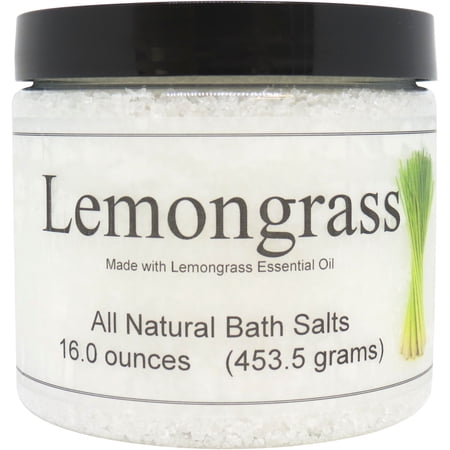 All Natural Lemongrass Bath Salts by Eclectic Lady, 16 ounces