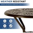 thumbnail image 2 of SOCIALCOMFY Outdoor Cast Aluminum Bar Table, 31" Patio Bar Height Table with 2" Umbrella Hole, All Weather High Top Bistro Round Dining Table for Outside Deck Porch Balcony Poolside, Dark Bronze, 2 of 7