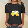 thumbnail image 1 of Blouses pour Femmes, Mode Décontractée Oktoberfest Imprimé Col Rond Manches Courtes T-shirt Haut Manches Courtes Col Rond, 1 of 4