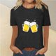 thumbnail image 2 of Tops Cortos para Mujeres, Oktoberfest Casual Impreso Cuello Redondo Manga Corta Camiseta Top Hecho de Poliéster para la Primavera Verano Uso Diario, Camisetas Casuales de Mujer, 2 of 4