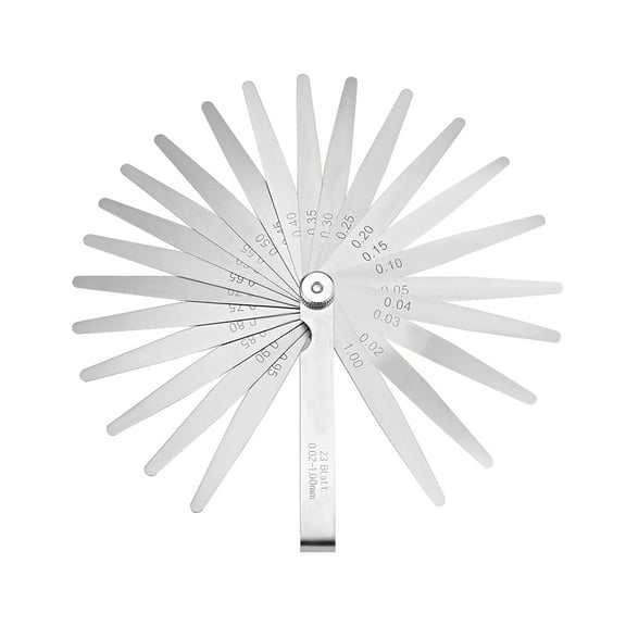 Unique Bargains Metric Thickness Feeler Gauge 0.02-1.00mm 23 Tip Mn Steel Measuring Tool for Gap Width