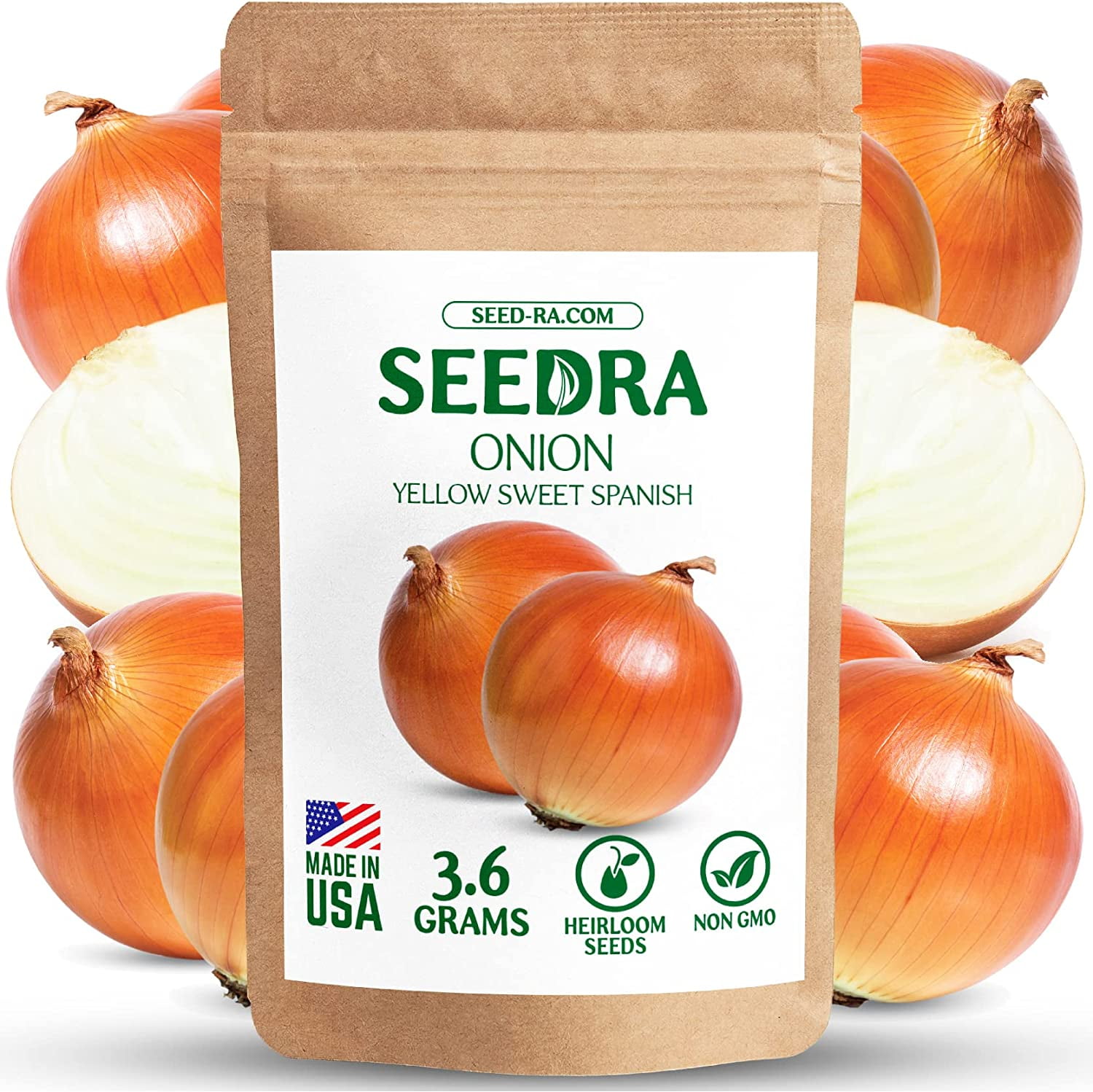 SEEDRA.US Yellow Sweet Spanish Onion Seeds for Indoor and Outdoor