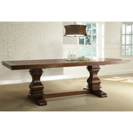 - Weston Home Marie Louise Extendable Trestle Base Dining Table with 18