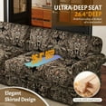 thumbnail image 6 of 93.7'' Floral Pattern Sofa with Ruffled Skirt, Vintage Mid-Century Deep Comfy Couch, Oversized Canvas 4-Seater Couch, Living Room Sofa Set, Home Sofas for Living Room, Office, Floral Black, 6 of 9