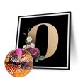 thumbnail image 1 of Cuadros Decorativos 5D Wdftyju Kit pintura diamante flor letra O 45 X 45 cm embutido en tela, 1 of 9