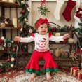 thumbnail image 4 of Cjfdfy Newborn Baby Girls Christmas Outfit My 1St Christmas Letter Print Romper With Plaid Pants Headband Three-piece Set Cute Christmas Fall Winter Clothes, 4 of 9