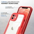 thumbnail image 4 of Compatible with iPhone 12 Case Full Body Clear Design with Built-in Screen Protector Shockproof Anti-Scratch Rugged Phone Case 360 Protective Cover for iPhone 12 6.1 inch, Red, 4 of 16