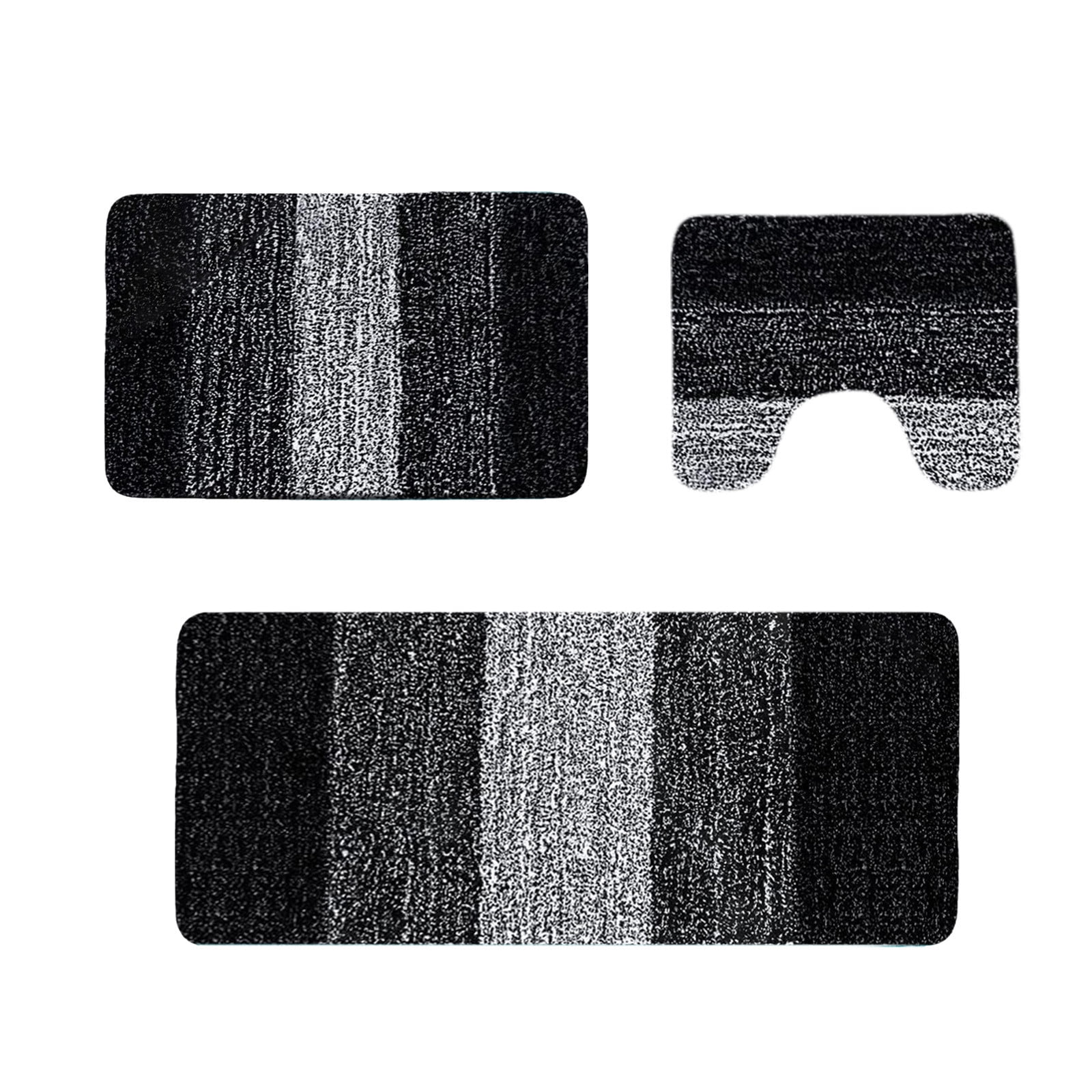 CasaChic 4-Piece Microfiber Foam Bathroom Rug Set, Absorbent Non-Slip Machine Washable with U Shaped Toilet Mat, Modern