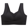 thumbnail image 4 of Women's Jelly Posture Support Bras Oversized Criss-Cross Wireless Seamless Bras Push up Full Coverage Front Closure Everyday Bralettes T‑shirt Bra Black XXL, 4 of 6