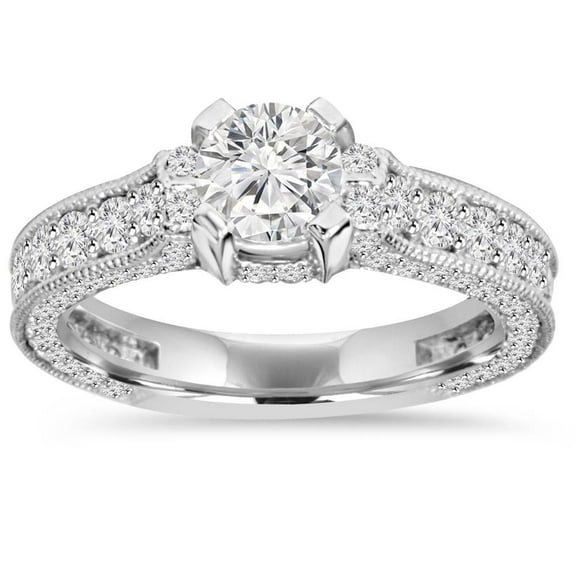 Pompeii 2Ct Lab Grown Diamond Engagement Ring 14K White Gold (GH,VS2-SI1)