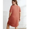 thumbnail image 5 of ebukurty Plus Size Women's Nightgown Short Sleeves V Neck Pajamas, Sizes 1XL-3XL, 5 of 6