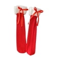 thumbnail image 3 of TISHITA 1 Paire de Chaussettes Jusqu'aux Genoux pour Filles, Élastiques Créatives Rouges, Chaussettes du Nouvel An pour Enfants avec Ruban Nœud, 3 of 8