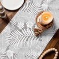 thumbnail image 3 of Table Runners 70 Inches Long Dress Scarves, Gray Palm Tree Farmhouse Coffee/Dining/Kitchen Table Decor, Holiday Table Runner, Summer Tropical Plants Leaves Vintage Flowers 13x70 Inch, 3 of 9