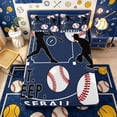 thumbnail image 3 of Meiyoeat Eat Sleep Baseball Bed Sheets 4-Piece,Sport Theme Full Size Sheets,Navy White,1 Fitted Sheet,1 Flat Sheet and 2 Pillowcases, 3 of 6